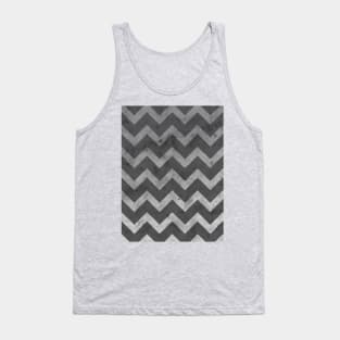 Gray white vintage chevron pattern lines retro distressed Tank Top